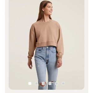 Nuuds cropped sweatshirt. Mocha color. Small